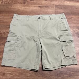 Lands End Mens Khaki Cargo Casual Work Shorts Size 44 Waist Traditional Fit